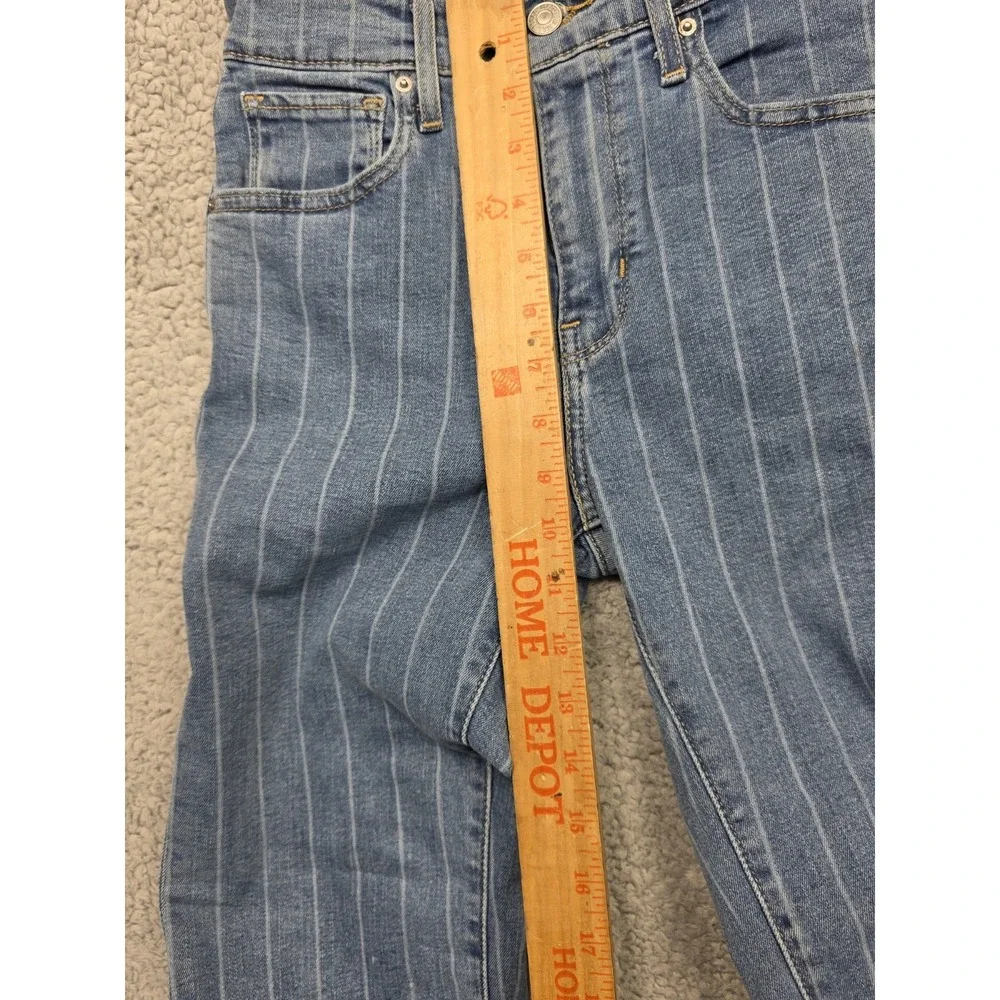 LEVI'S 724 High Rise Straight Jeans Dark Blue Pinstripe‎ W26 L26 Women's Slim SF